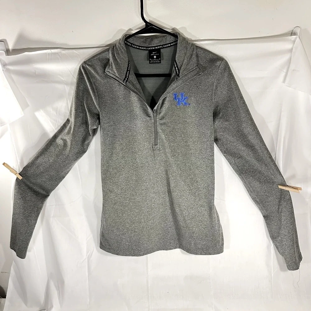 Nike Dri-Fit 1/4 Zip UK Kentucky Wildcats Women's Gray Pullover M Fall‎